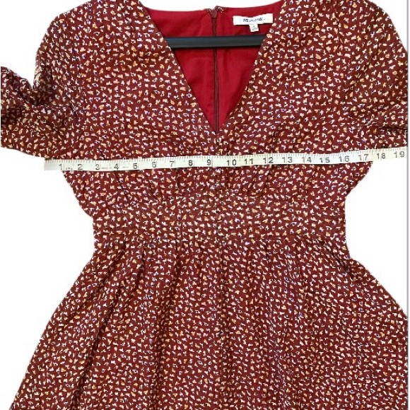 Madewell red Starviolet Mini Flowy Dress Sheer floral size 4 - Picture 12 of 13